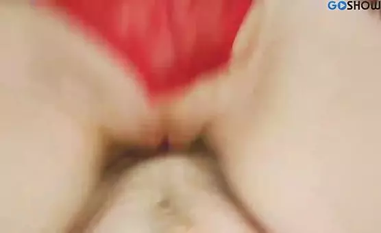 POV Santagirls Shaved Pussy Gets Fucked and Sucks Cock